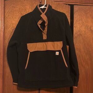 CARHARTT women’s XL relaxed fit fleece pull over in Black and Brown